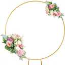 Liacere 6.6ft Round Backdrop Stand, Stable Balloon Arch Stand, Metal Wedding Arch Backdrop Stand Circle Backdrop Stand Frame for Wedding, Birthday Party, Baby Shower Decoration (Gold)