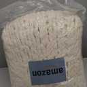 Admitrack Chunky Knit Blanket Throw 51"x63", 100% Hand Knit Chenille Throw Blanket for Sofa & Home Decor, Soft and Cozy Knitted Throw Blankets (Ivory51"x63")