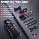 Jump Starter with Air Compressor, 5000A Battery Jumper Starter Portable (9L Gas/8L Diesel) with 160PSI Auto-Shutoff Tire Inflator, 12V Jump Box Car Battery Jump Starter with Jumper Cables, LED Light