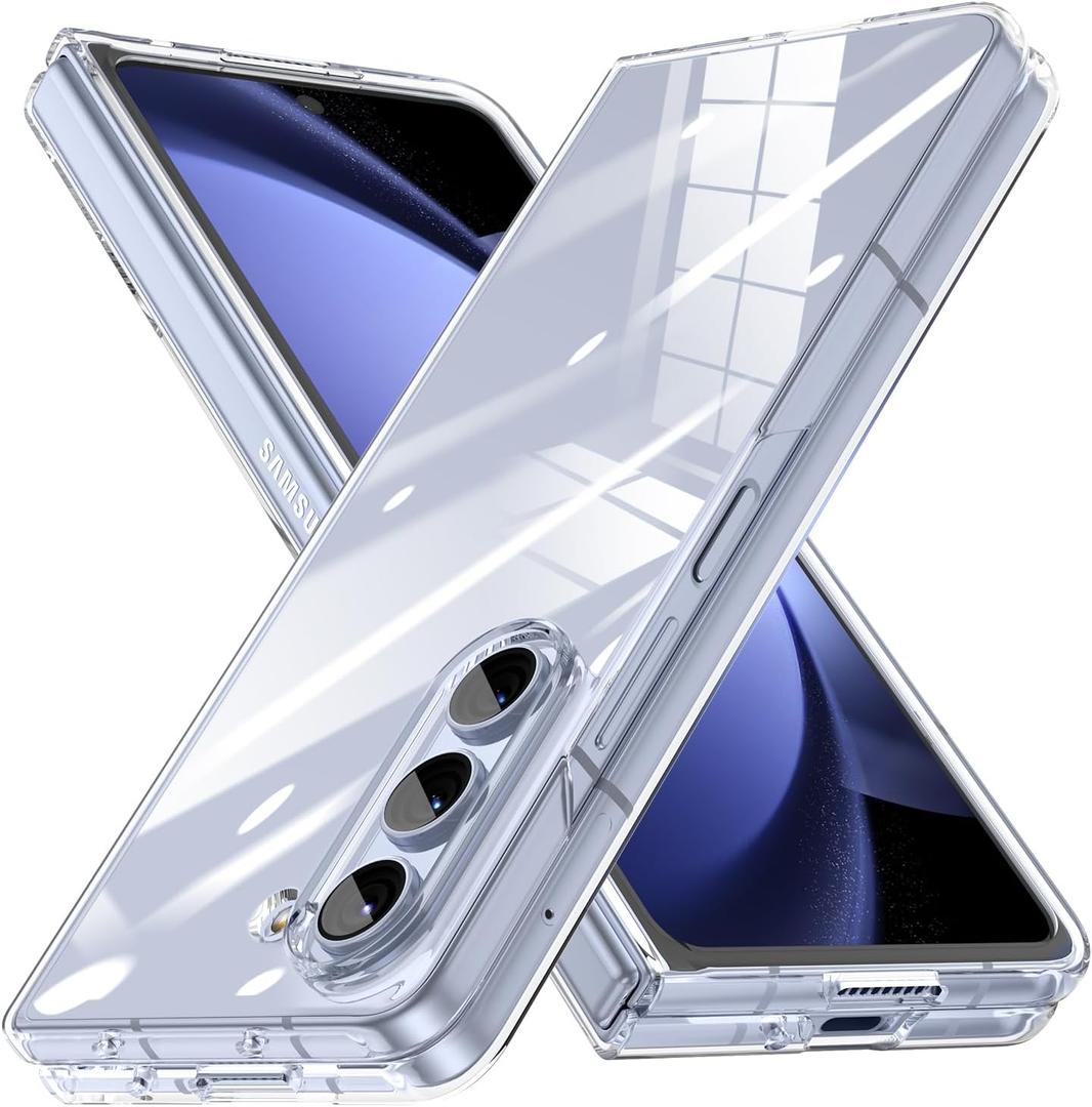 Compatible with Galaxy Z Fold 5 Case, Clear Hard PC Cover | Cute Fashion Simple Never Yellowing Lightweight Matte Protective Slim Bumper Phone Case for Galaxy Z Fold 5(6-82)