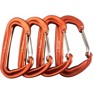 Carabiner,12KN Lightweight Heavy Duty Carabiner Clips,Aluminium Wiregate Caribeaners for Hammocks,Camping, Key Chains, Outdoor and Gym etc,Hiking & Utility (Orange4PCS)