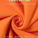 2 x Boys Cotton Long Sleeve Shirts Soft Breathable Crewneck Tees for Kids, Fashion Basic Tops 4-12 Years (Orange, XS)