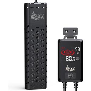 AQQA Fish Tank Heater 1000W for Aquarium 135-258 Gallon Quartz Glass Betta Fish Submersible Heater Thermostat with Intelligent Controller for Freshwater and Saltwater (AQ197-1000W for 135-258Gal)