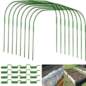 8 Sets Greenhouse Hoops for Raised Beds, 35.4" x 31.5" DIY Garden Hoops,Rustproof Plastic Coated Metal Grow Tunnel, Garden Tunnel Row Cover Hoops Kit,Grow Tunnel Support Frame for Plant Cover