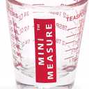 Kolder Mini Measure Heavy Glass, 20-Incremental Measurements Multi-Purpose Liquid and Dry Measuring Shot Glass, Red