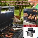 Hiorucet Grill Drip Pan Kits for Dyna Glo Grill Replacement Parts DGB610SSP, Adjustable 30''-36'' Grease Tray with Catch Pan, Heat Plate Tent Shields for Dynaglo Grill Replacement Parts 6 Burner.
