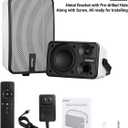 Inwa Outdoor Bluetooth Speakers, IPX5 Waterproof 400W Wall Mount Speaker, Powerful Indoor/Outdoor Sound System, Wireless Sync Up to 100 Speakers, Suitable for Patio/Porch/Gazebo/Garage(MZ-621, Pair)