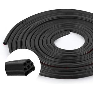 Wuyaoyao 16.4Ft Car Door Seal, Rubber Sealing Weatherstrip for Cars, Three Layer 6 Holes Self Adhesive Automotive Weather Stripping, Universal Soundproof Door Seal Strip for Most Vehicles (16.4 Feet)