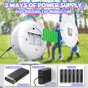 Bubble Machine, Automatic Bubble Blower for Kids Toddlers, 8000+ Bubbles Per Minute, 90 200 Oscillating Electric Plug-in or Batteries Bubble Maker Toys for Outdoor Birthday Party - White