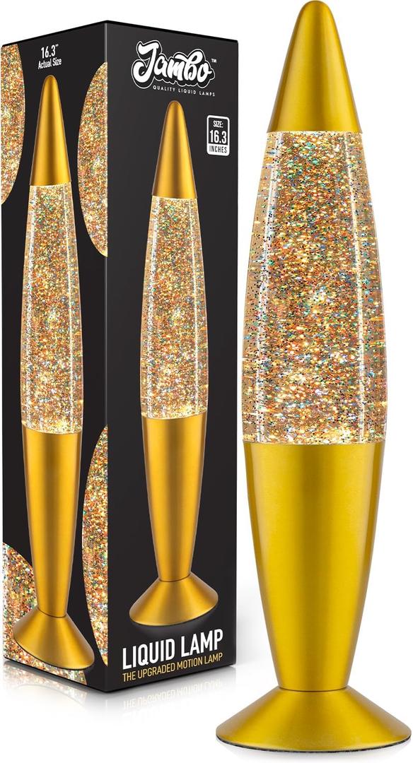 Jambo 16-Inch Rainbow Glitter Lamp I Beautiful Liquid Lamp I Entertaining for Adults and Kids I Perfect Holiday Gift