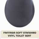 Soft Standard Vinyl Toilet Seat, Black - 17 Inch Soft Vinyl Cover with Comfort Foam Cushioning - Fits All Standard Size Fixtures - Easy to Install Fantasia by Achim Home Decor