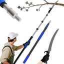 26FT Reach Pole Saws for Tree Trimming with 5-20FT Telescoping Extension Pole, Anti-slip Handle, Manual Pruning Pole Saw with 19" 3X Detachable Saw for Forestry, Yard, Garden, Patios