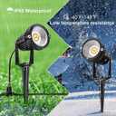 7W Low Voltage LED Landscape Lights with Connectors Outdoor 12V Super Warm White (900LM) Waterproof Garden Pathway Lights Wall Tree Flag Spotlights with Spike Stand (6 Pack with Connector)