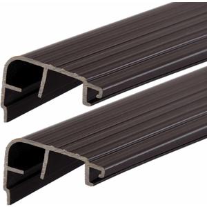 Pangda 2 Pcs 36 L Fixed Vinyl Sill Cap 1-1/4 Inches High Exterior Door Threshold Seal Replacement for Residential Door Trim-to-fit Fixed Vinyl Sill for Residential Entry Waterproof(Dark Brown)