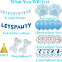 Party Supplies Dog Decorations Boy Dogs with Party Hat Lets Pawty Balloons Banner for Lets Pawty Birthday Decoration