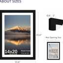 14x20 Poster Frame, Display Pictures 12X18 with Mat or 14x20 Without, Wall Hanging Frames, Black, 3 Pack