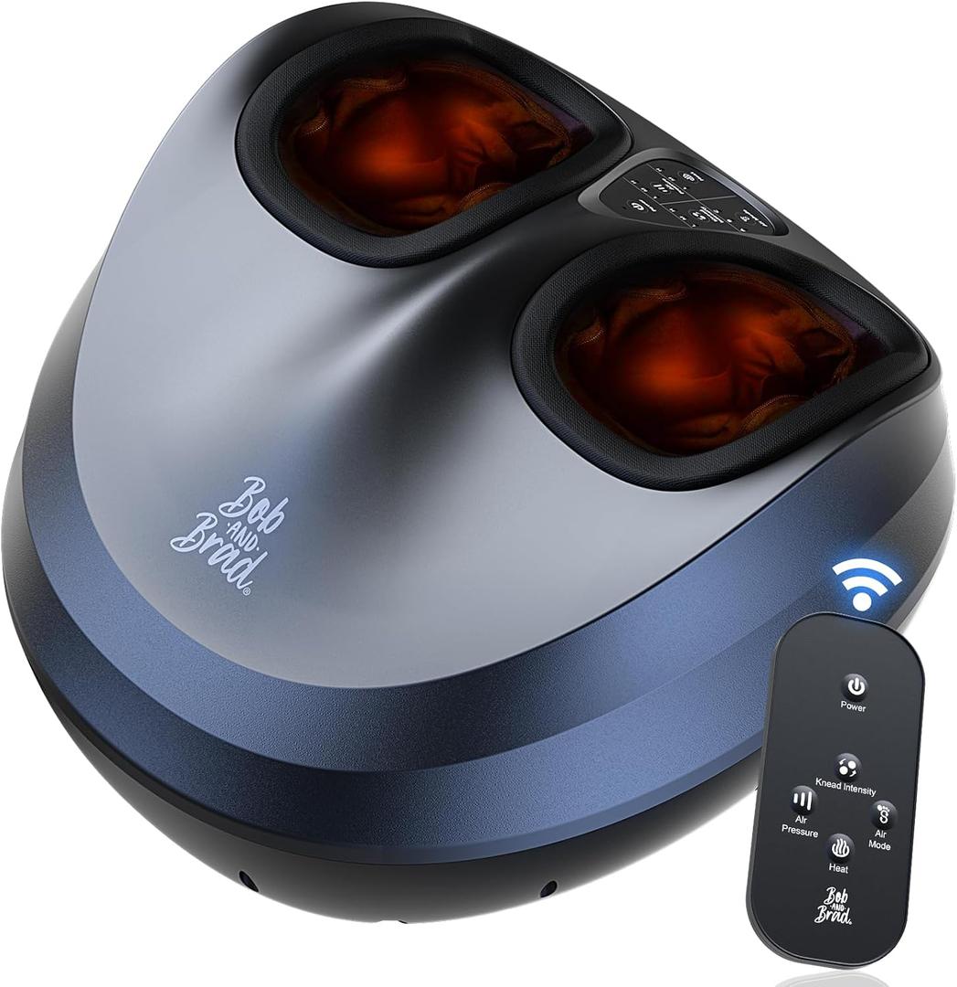 BOB AND BRAD Foot Massager Machine with Heat and Remote, Fits up to Size 14, FSA Eligible HSA Shiatsu Deep Kneading Foot Massager for Plantar Fasciitis and Neuropathy
