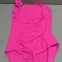 NECIOUS Girls Swimsuit Ruffle Adjustable Straps One Piece Bathing Suit Solid Color Ruched Girls' Swimwear 17-18Y