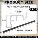 Pangda 2 Pcs 36 L Fixed Vinyl Sill Cap 1-1/4 Inches High Exterior Door Threshold Seal Replacement for Residential Door Trim-to-fit Fixed Vinyl Sill for Residential Entry Waterproof(Dark Brown)