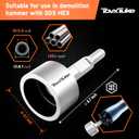 TovxTuke SDS HEX Shank T-Post Driver for T Posts, 3 Inch Diameter Head, Compatible with SDS-HEX Jack Hammers and Demolition Hammers, for Driving T Posts, Fence Posts and Ground Rods