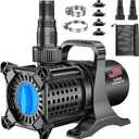 OYO WATER Pond Pump, 2600 GPH Adjustable Flow Submersible Water Pump with Filter Bag, Copper Motor, IPX8 Waterproof for Outdoor Koi Pond, Fountain, Waterfall, Hydroponics