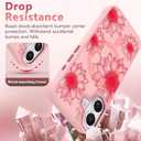 OOK Pink Case Design for iPhone 17 Case, Compatible with MagSafe, Cute Sunflower Floral Blooms Design Frosted Shockproof for Women Girls Magnetic Phone Cover - Pink Flower