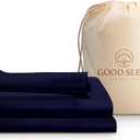 Good Sleep Bedding Twin XL Sheet Set -100% Egyptian Cotton Bedding Set, 4Pc, 1000 TC, Twin XL Bed Sheets, Soft, Luxury Sateen Weave, 16" Deep Pocket XL Twin Sheet Set - Navy Blue Sheets