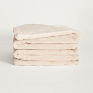 UnHide Lil Marsh - Faux Fur Blanket - Durable, Lightweight, Extra Soft Blanket - Machine Washable - Add a Layer of Softness to Any Bed, Couch, or Reading Chair - Beige Bear, Medium (60 x 80)