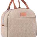 ICEDOG-New Lunch Bags Men and Women Large Capacity Leak-Proof Lunch Tote Insulated Cooler Bags Suitable for Office, Work, Travel and Outdoor Picnics (Khaki)