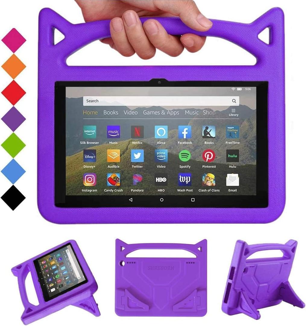 Case for Tablet for Kids - Lightweight Shockproof Case with Handle Stand for 8inch Kids Tablet.Incompatible with iPad Samsung TCL Onn 8in Tablets. (Purple)
