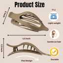 8 Pack Neutral Flat Hair Clips for Women Large No-Slip Claw Barrettes in Cream, Blonde, Mustard Yellow & Light Brown,Shiny Finish Strong Hold for Thick & Thin Hair