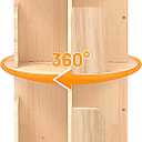 360 Display Rotating Bookshelf Tower, Spinning Bookshelf, 4 Tier Revolving Bookcase for Kids&Adults, Rotating Bookcase for Bedroom, Living Room,Solid Wood Bookshelf Organizer for Small Space