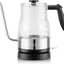 Bodum 34oz Bistro Gooseneck Electric Water Kettle, Pour Over Coffee & Tea, BPA-Free Plastic, Clear