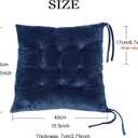 Set of 4 Square Chair Pads Indoor Seat Cushions Pillows with Ties Soft Comfortable Non Slip Chair Mat for Kitchen Dining Office Desk Living Room Outdoor Tatami 15.5" - Blue