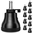 Bell Glides Replacement Office Chair Swivel Caster Wheels to Fixed Stationary Castors, Felt Pads with Anti-Slip Rubber Suit for Tile, Carpets and Hardwood Floors, Chair Feet Wheel Stopper 10Pcs