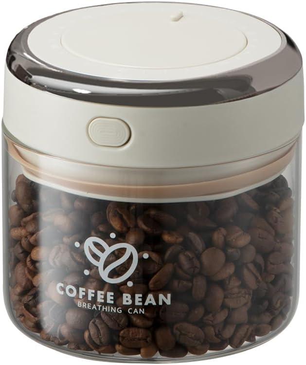 Coffee Bean Storage Container with One-way Valve Airtight Lid Date Tracker for Coffee and More Food Fresh and Storage, Clear Borosilicate Glass Coffee Canister(0.5 Qt - 6 OZ)