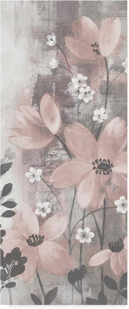 Trademark Fine Art WAP04367-C1432GG Floral Symphony Blush Gray Crop I by Silvia Vassileva, 14x32, Multicolor