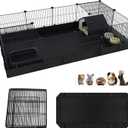 Xymoso DIY Guinea Pig Cages with Waterproof Canvas Bottom,16 Panels Small Animal Cage Pet Playpen with Door for Bunny Turtle Hedgehog,Indoor Metal Wire Yard Fence Outdoor