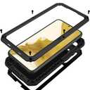 Marrkey for Galaxy S23 Case, Full Body Protective Cover Heavy Duty Shockproof Tough Armour Aluminum Alloy Metal Case with Silicone Built-in Screen Protector for Samsung Galaxy S23 6.1" - Black