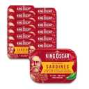 King Oscar Wild Caught Sardines in Extra Virgin Olive Oil, Hot Jalapeno Peppers, 3.75 Ounce (Pack of 12) (3480000656) (EXP 01/15/31)