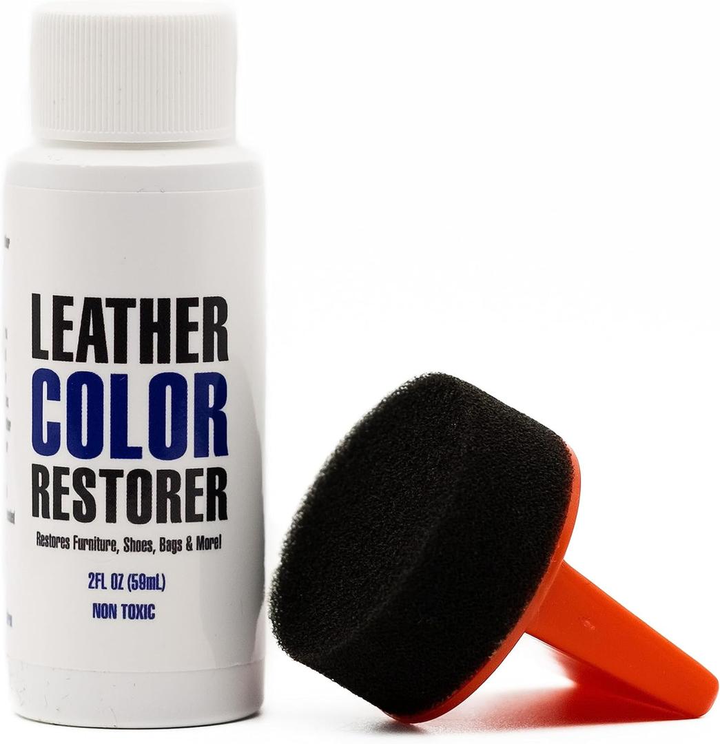 Leather Hero Leather Color Restorer & Applicator- Refinish, Repair, & Renew Leather & Vinyl Sofa, Purse, Shoes, Auto Car Seats, Couch 2oz (Dark Brown)