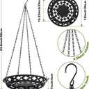 Enhon 2 Pack Plant Hanger, 12 Inch Metal Hanging Planter for Indoor Outdoor Plants, Classy Glossy Black Decorative Hanging Plant Shelf for Window Wall Ceiling Home Decor