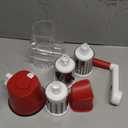 Geedel Rotary Cheese Grater, Kitchen Mandoline Vegetable Slicer with 3 Interchangeable Blades, Easy to Clean Grater for Fruit, Vegetables, Nuts (Red)