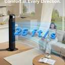 Uthfy Tower Fan for Bedroom, 120° Oscillating Standing Fan with Quiet Sleep Mode, 3 Speeds & 3 Modes, 7.5H Timer, Remote/Touch Control, Bladeless Floor Fans for Living Room, Office, Black