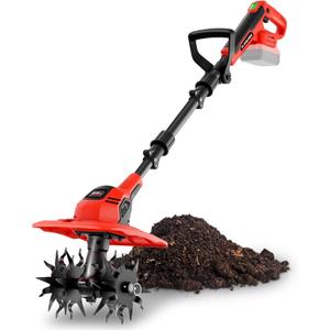 Cordless Tiller Cultivator 9-Inch Width 7-Inch Depth, Compatible with Milwaukee 18V, Battery Powered Garden Cultivator for Garden Flower beds, Tool Only-Battery & Charger not Included