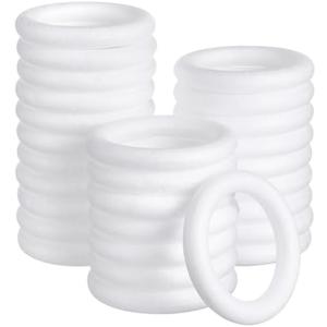 White Decor Foam Wreath Forms 4in/ 10cm Foam Circle for Christmas Decorations DIY Supplies (29 Pack) Nativity Ornaments Rings