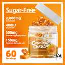 Colostrum Chews Supplement with probiotics for Gut Health, Bloating, Immune Support, Skin, Hair Growth and Beauty - Orange Flavor (60 Servings) (60 Count (Pack of 1))