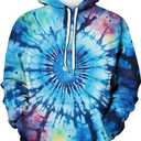 Creative Tie Dye Pattern Hoodies Colorful Hoodies Sweatshirt Pullover (L)