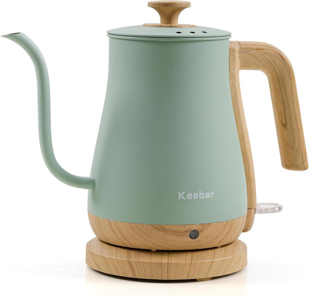 Keebar Gooseneck Electric Kettle, 0.8 L, 1000 W, Auto Shut-Off, Light Green