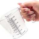 3 Cups Liquid Measuring Cup with Ounces, Food-Grade Plastic Measuring Cup with Permanent Laser-Etched Markings, Clear Single Measuring Cup (8 fl oz)